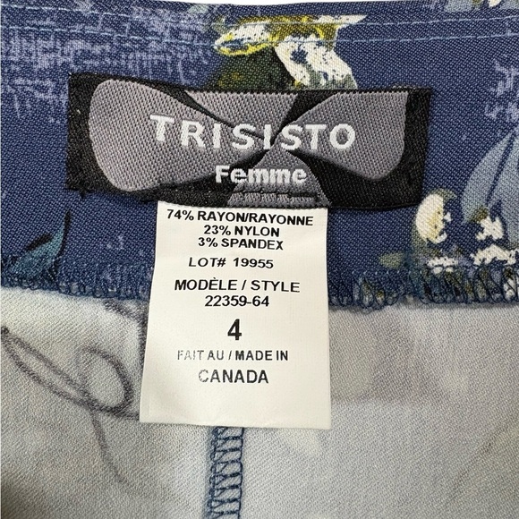 Trisisto Femme, Floral Pencil Skirt, Size 4, Blue, White, Green - Picture 4 of 9